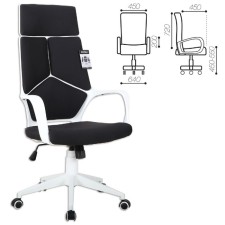 Кресло офисное BRABIX PREMIUM "Prime EX-515", пластик белый, ткань, черное