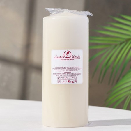 Candle - cylinder, 7x17 cm, 50 hours, 515 g, ivory-1