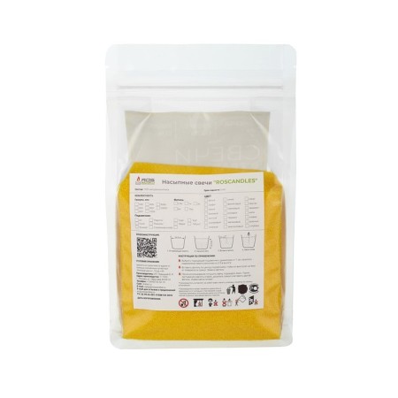 Candle in granules, yellow color "Roscandles", 500 g + wick-6