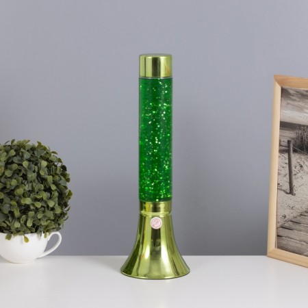 Lava-lamp "cylinder" 1x30W E14-R39 (sparkles) green 12x12x37cm
