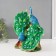 Polystone souvenir "Two green peacocks" rhinestones 25.5x14x24 cm