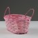 Wicker basket, d23 x 17 x 10/36 cm, pink, bamboo
