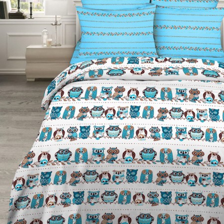 Bed linen 2 joint venture. Vasilisa owl 175x215, 200x220, 70x70 cm - 2 pcs.