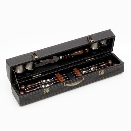 Set with skewers Gift "Elite-Xs" in a box from eco-leather No. 13-13
