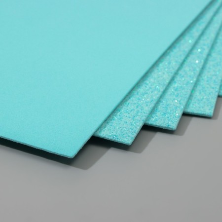 A set of glitter foamiran (5 sheets) 2 mm 20x30 cm, sea wave-2