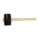 Kiyanka scrap, wooden handle, black rubber, 75 mm, 700 g