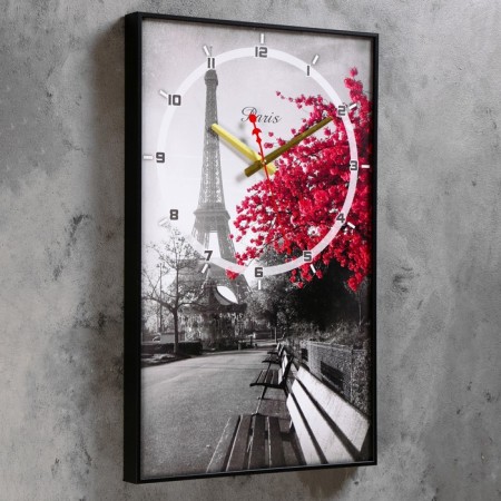 Carty clock, interior, interior "flowering tree in Paris", smooth move, 57 x 35 cm-3