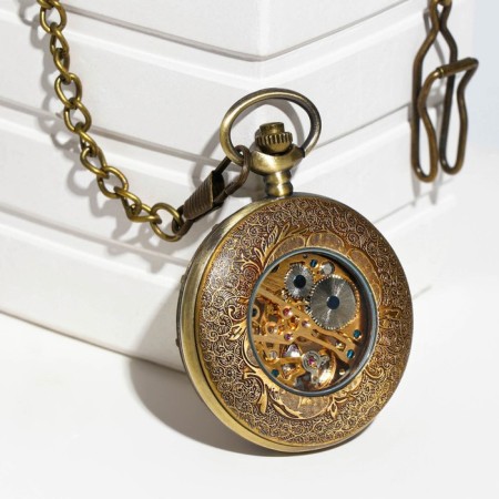 Pocket mechanical watches "Skeleton", D dial-4 cm, 5.5 x 4.5 cm-2
