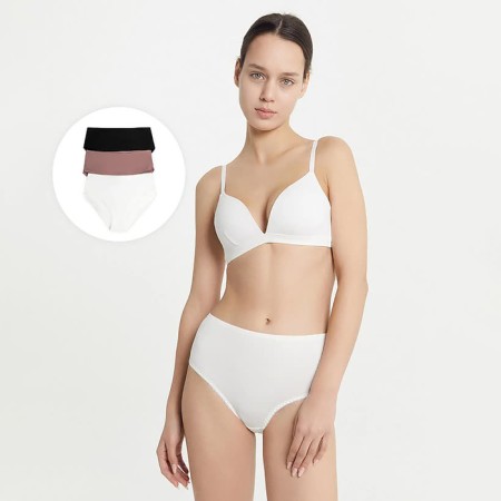 Set of women's panties slips (3pcs), gloomy-white color, size 50 (xl)-1