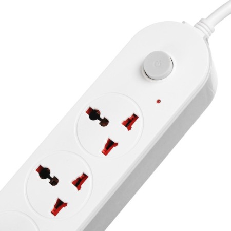 Extension cord Luazon Lighting, 3 sockets, 3 m, 10 A, 2200 W, 2x0.75 mm2, 3xUSB, with excavation, b-2