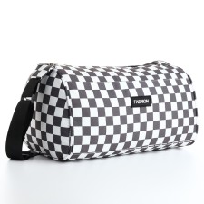 Sports bag with lightning, long belt, white/gray color