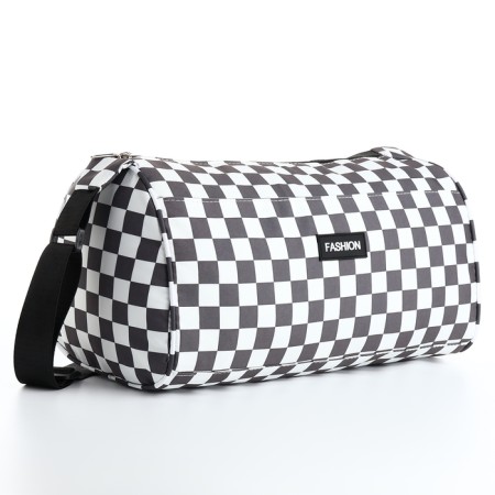 Sports bag with lightning, long belt, white/gray color