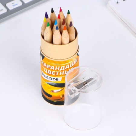 A set of colored pencils Mini in the Tubus "Racing", 12 pcs, with a sharpener-1