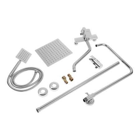 The shower system Zein Z3866, mixer, spout, tropical and hand watering can, brass, chrome-14