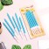 Candles in a cake twisted with a stand, 6 pcs, 11 cm, sky blue