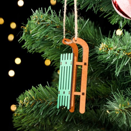 Christmas tree decoration "Salad", green, 10x4.5x2.5 cm, MDF-3