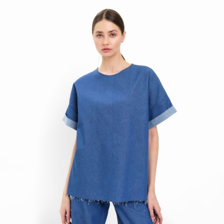 T -shirt Women's oversize Minaku: Jeans Collection Color Electric, Size 42-2