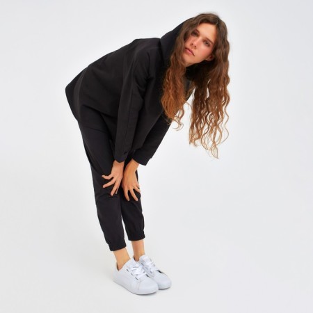 Female set (sweatshirt, pants) minku: Home Comfort Black color, rr 42-4