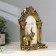 Photo frame Polystone 10x15 cm "Indian elephant" aged gold 21.5x15.8x5 cm