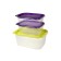 A set of plastic containers with Oursson steam.