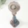 Summary Metal for 1 candle "Monica" aged blue-silver 11x11x46.5 cm