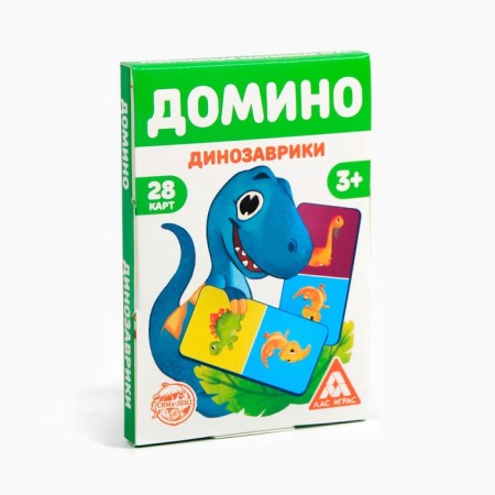 The board game "Domino. Dinosaurics ", 28 cards, 3+-5