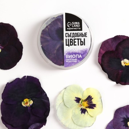 Edible "Viola dark purple" for cupcakes, cakes, cakes, drinks, 5 pcs.-1