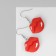 Earrings Assorted "Joy" lips, red-white color in silver
