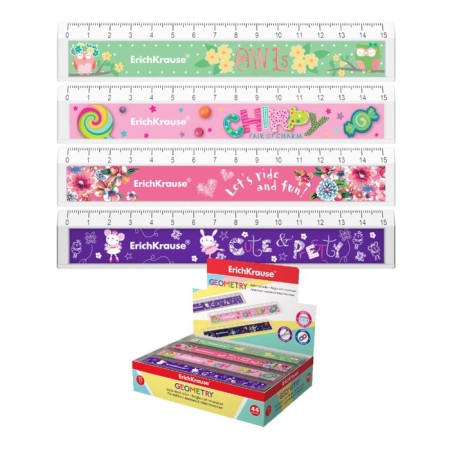 Line 15 cm design Erichkrause, with a recess, mix *4 types, in the display (Girl)