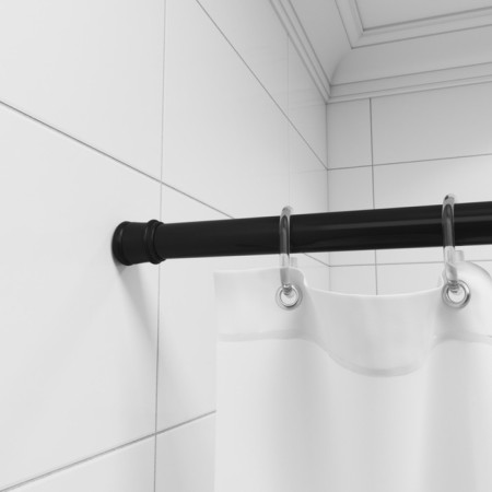 Milardo Easy 014A200M14 shower cornice, telescopic, aluminum, black-2