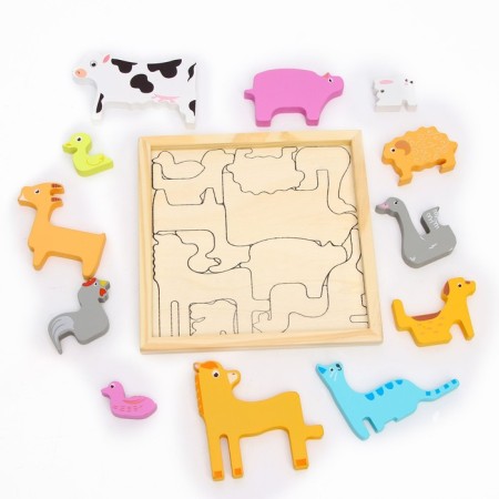 Children's developing puzzle in the frame "Pets" 16.6 × 16.6 × 1.2 cm-5
