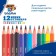 Pencils of 12 colors, children's, thickened, three -sided, bic kids evolution triangle, plastic, premium, cardboard packaging