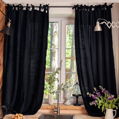 A set of curtains d/kitchen with Etel Linen Collection 145x180cm-2 pcs., 100% linen 170 g/m2
