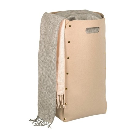 QWERTY basket for storage, from felt, 49 l, beige color-4