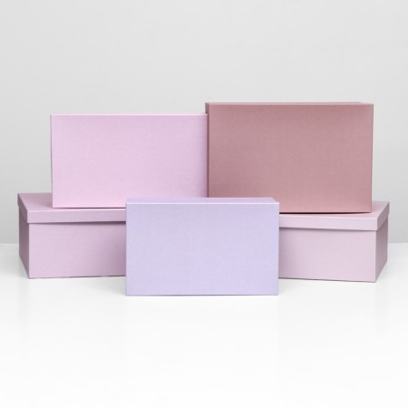 A set of rectangular boxes of 15v1 "lavender" 47.5 x 36 x 17.5- 13 x 8 x 4.5 cm-3