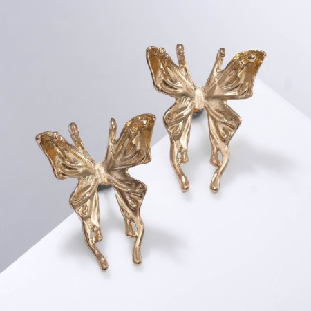 Earrings Metal "Butterflies" Fabulous, Color Gold-1