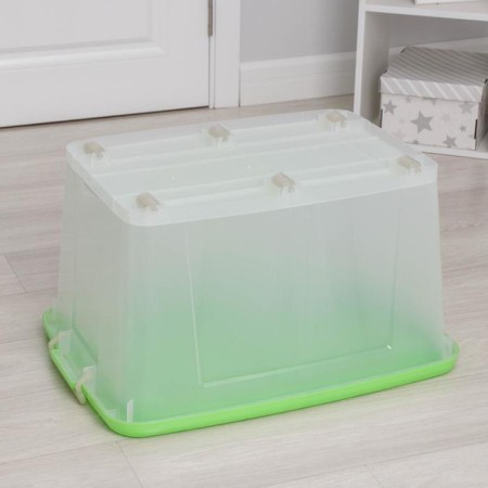 Storage box with Darel-Box lid, 75 l, 70 × 49 × 37 cm, color mix-3