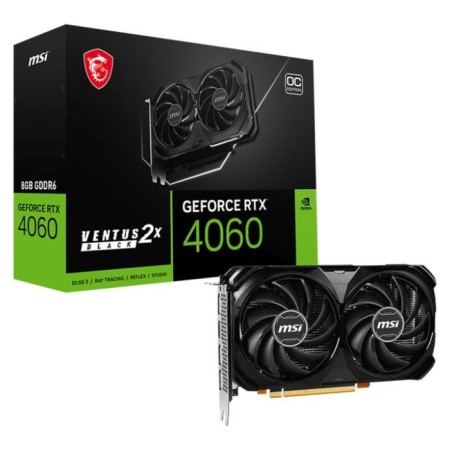 Video card MSI PCI-E 4.0 RTX 4060 Ventus 2x Black 8G OC NVIDIA GEFORCE RTX 4060 8GB 128BIT 1068524-4