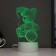 Touchscreen lamp "Bear in a hat" LED 7 USB colors/from white batteries