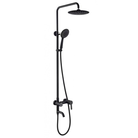 Shower system FMARK FS8345H, tropical shower, shower set, mixer, black