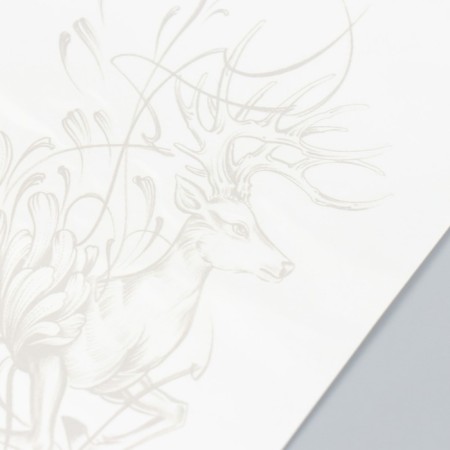 Tattoo on the body blue "Deer in lines" 18x11 cm-3