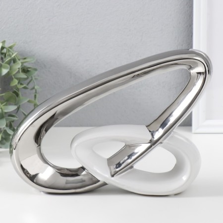 Souvenir Ceramics "Abstraction. Chain" silver with white 26.5x5x5x19.5 cm-3
