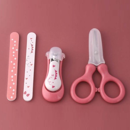 Children's manicure set (scissors, kniper, files), red color-5