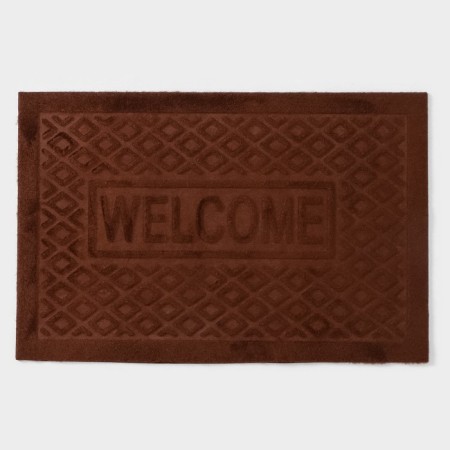 Walcome moisture -free rug without a trim “Welcome. Rombs ", 38 × 58 cm, color mix-3