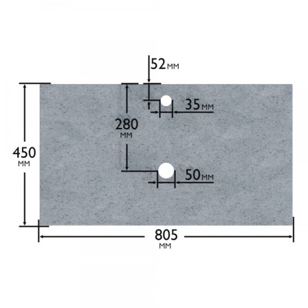 Santa mourning marble tabletop 805x35x450 cm, color granite gray-3