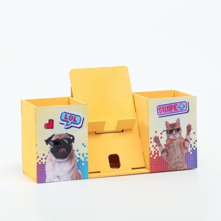 Organizer for the office with a stand for the phone "LOL" 23x7x14 cm-2