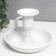 Summary Metal for 1 candle with the handle "bend" white 9x10.5x10.5 cm