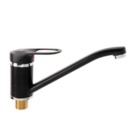 Everest kitchen mixer B49-0256, single-leaf, long spout, black