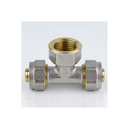 Aquasfera tee 7013-05, crimping, 32 mm x 1 "x 32 mm, internal threads, brass-1