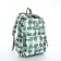 School backpack from textiles on a zipper, 3 pockets, green color